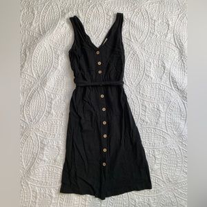 Universal Thread black linen button up dress